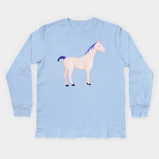 Horse With a Blue Mane Kids Long Sleeve T-Shirt